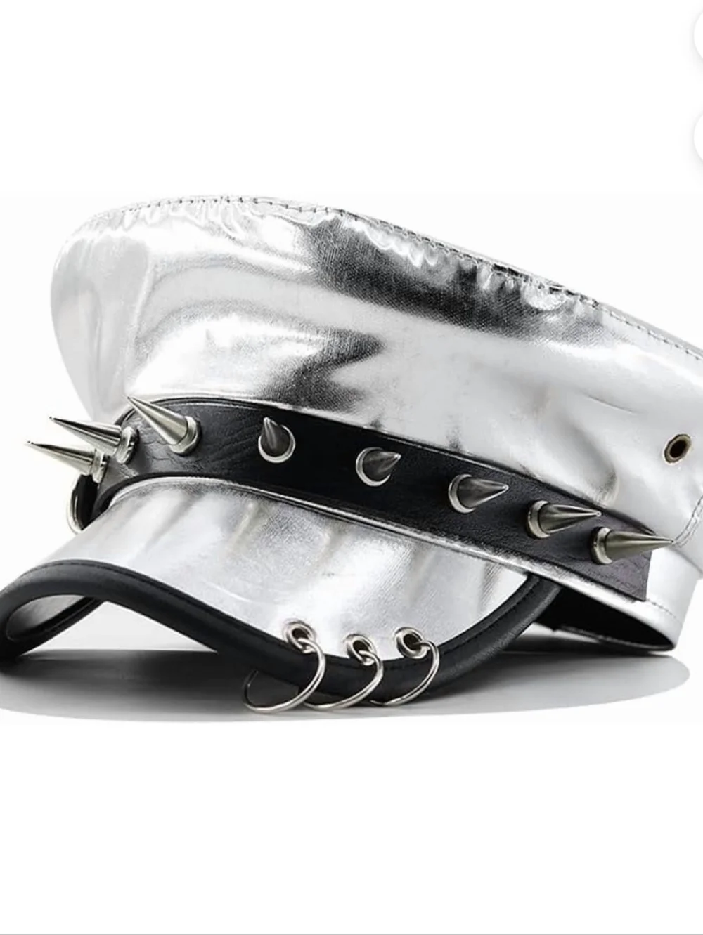 VIPER Metallic Spike Buckle Leatherette Beret Hat Cap NWOT